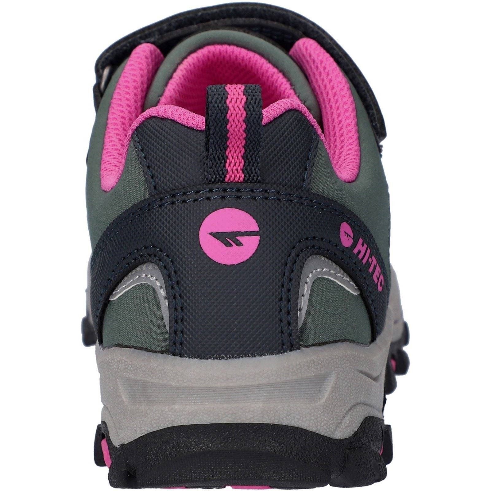 Hi-Tec Blackout Low Synthetic Soft Shell Junior Dark Forest/India Ink/Pink Hiking Boots