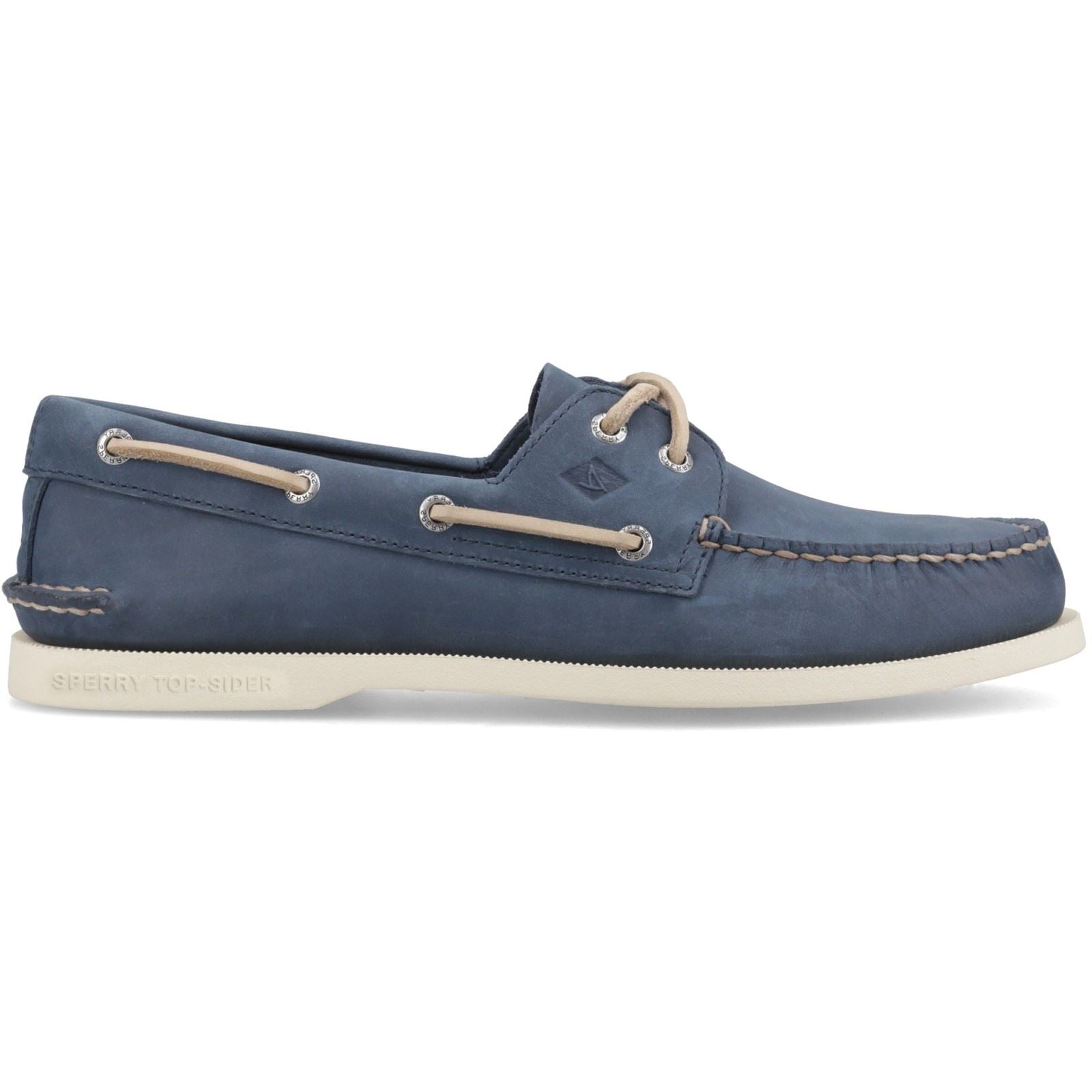Sperry Authentic 2 Eye Boat Leather Men's Navy Boat Shoes