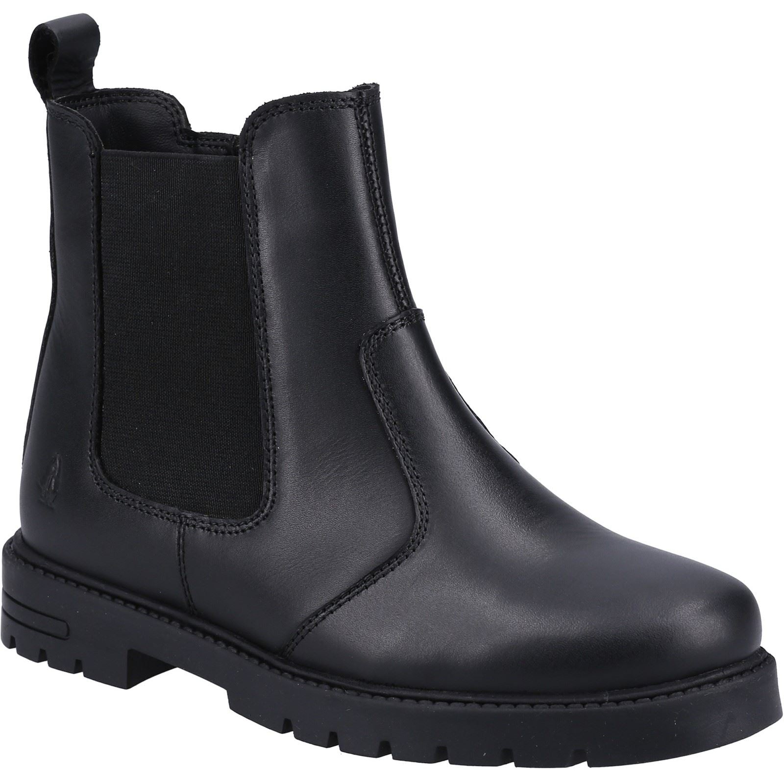 Hush Puppies Laura Leather Youth Girl's Black Boots