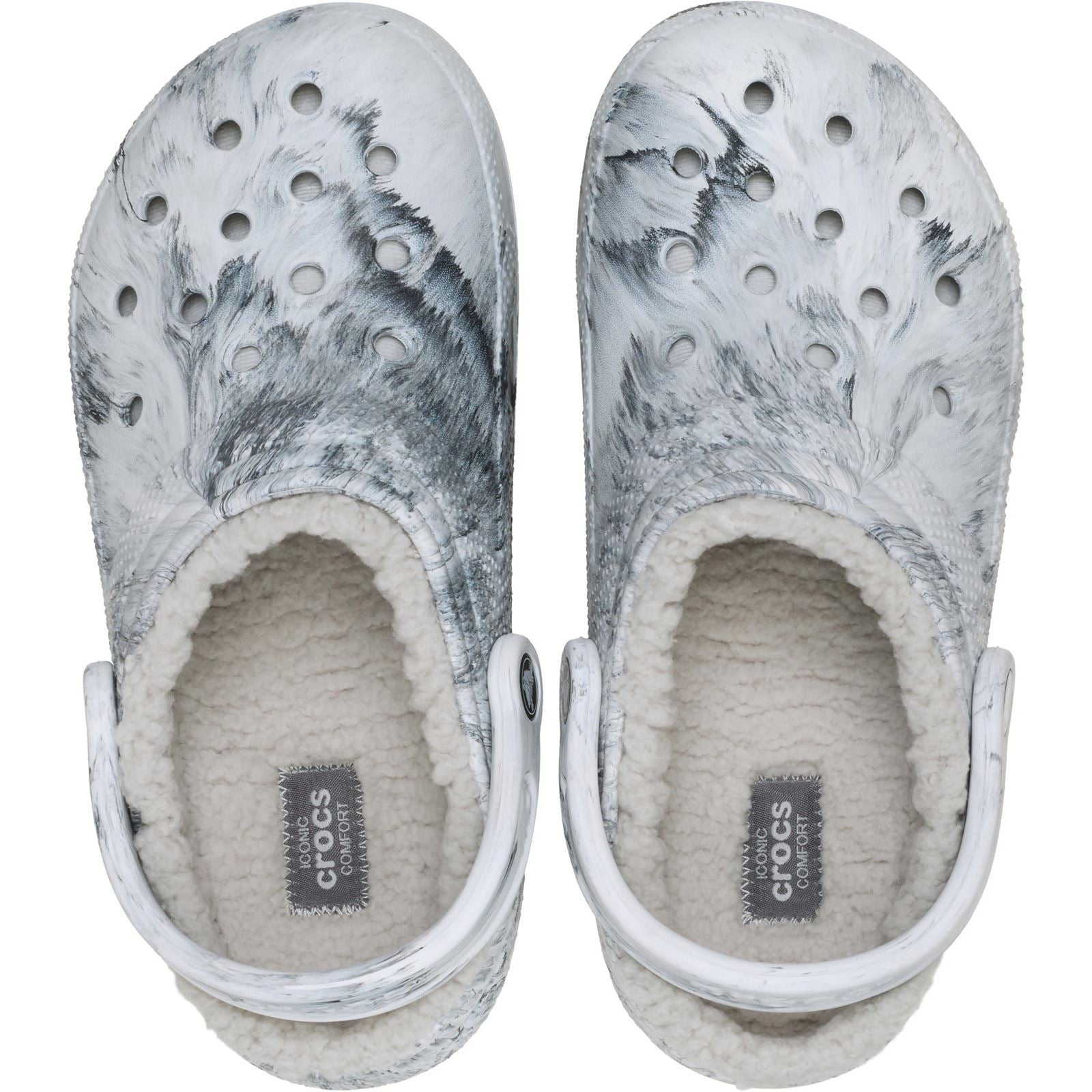 Crocs Classic Lined Clog Thermoplastic Women's Grey Swirl Clogs