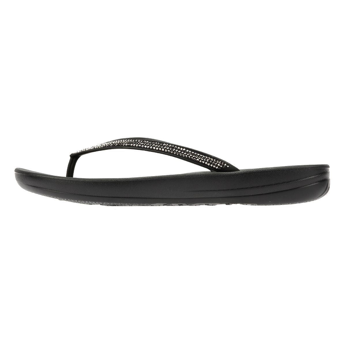 FitFlop Iqushion Sparkle Rubber Women's Black Flip Flops