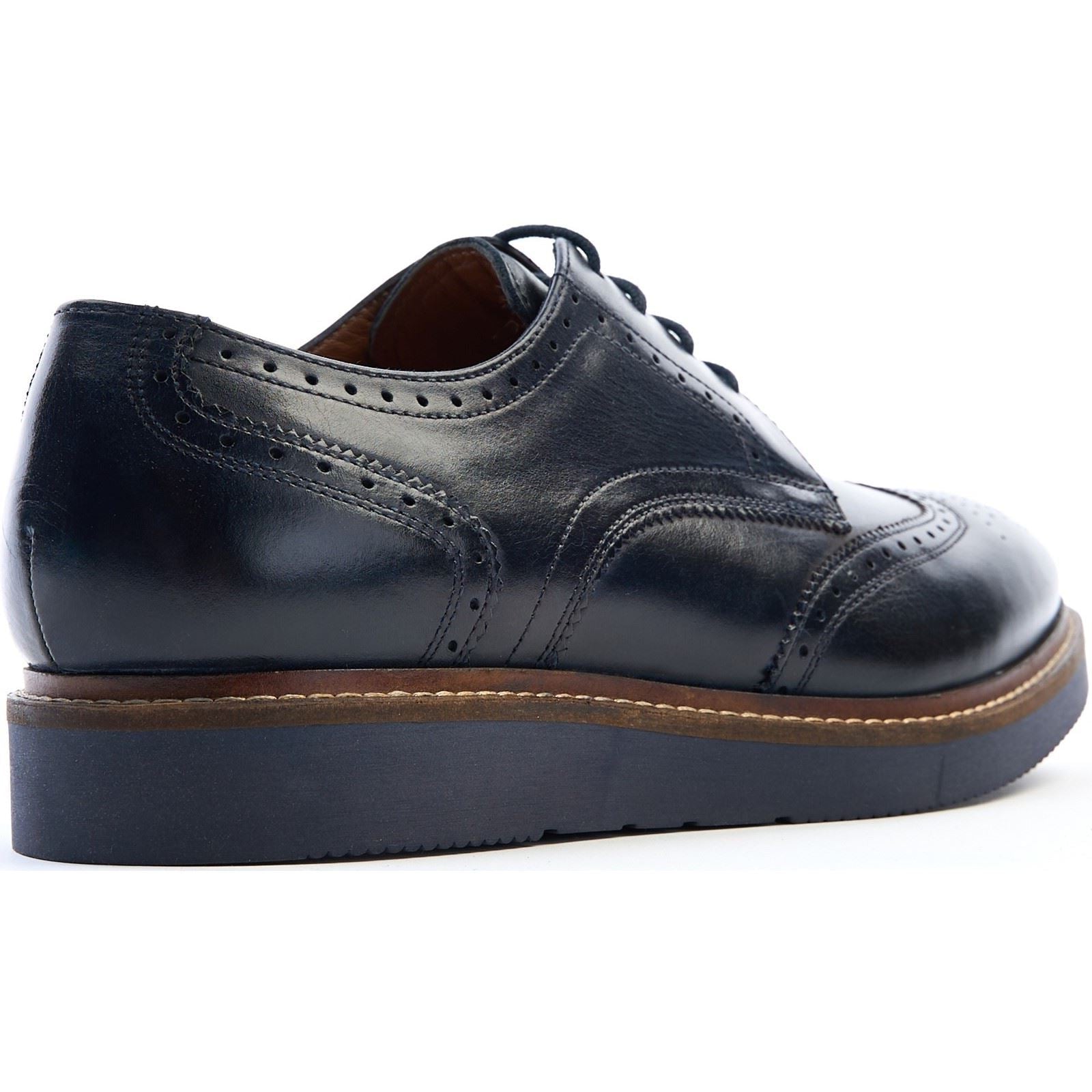 Base London Joe Leather Men's Navy Brogues Shoes