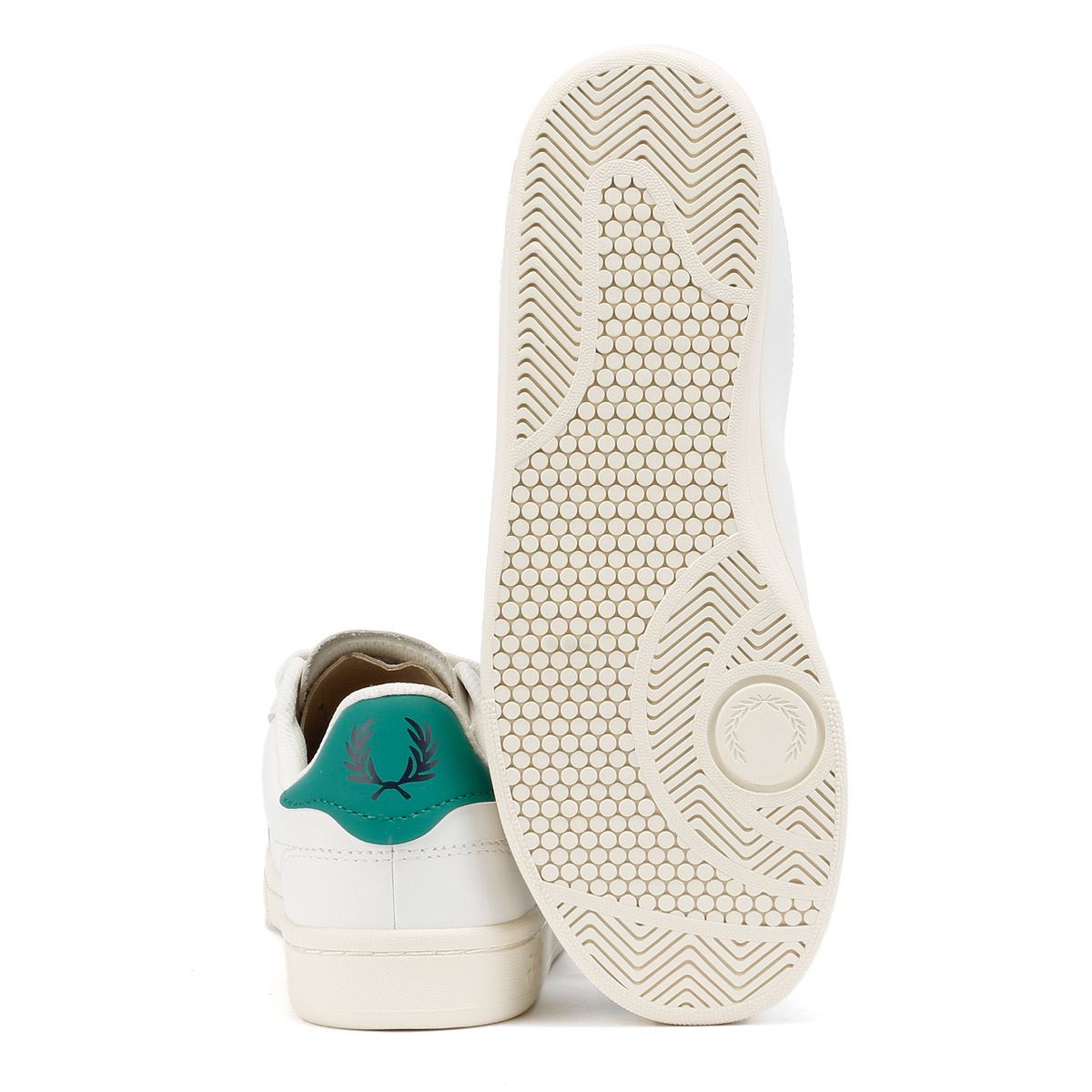 Fred Perry B721 Leather Men's Snow White/Court Green Trainers