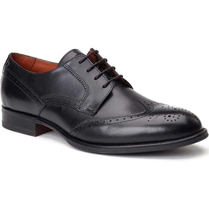 Base London Bell Leather Men's Black Brogues Shoes