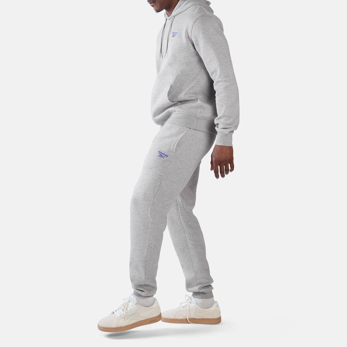 Reebok ID 2-Colour Logo Cuffed Joggers Cotton Men's Grey Joggers
