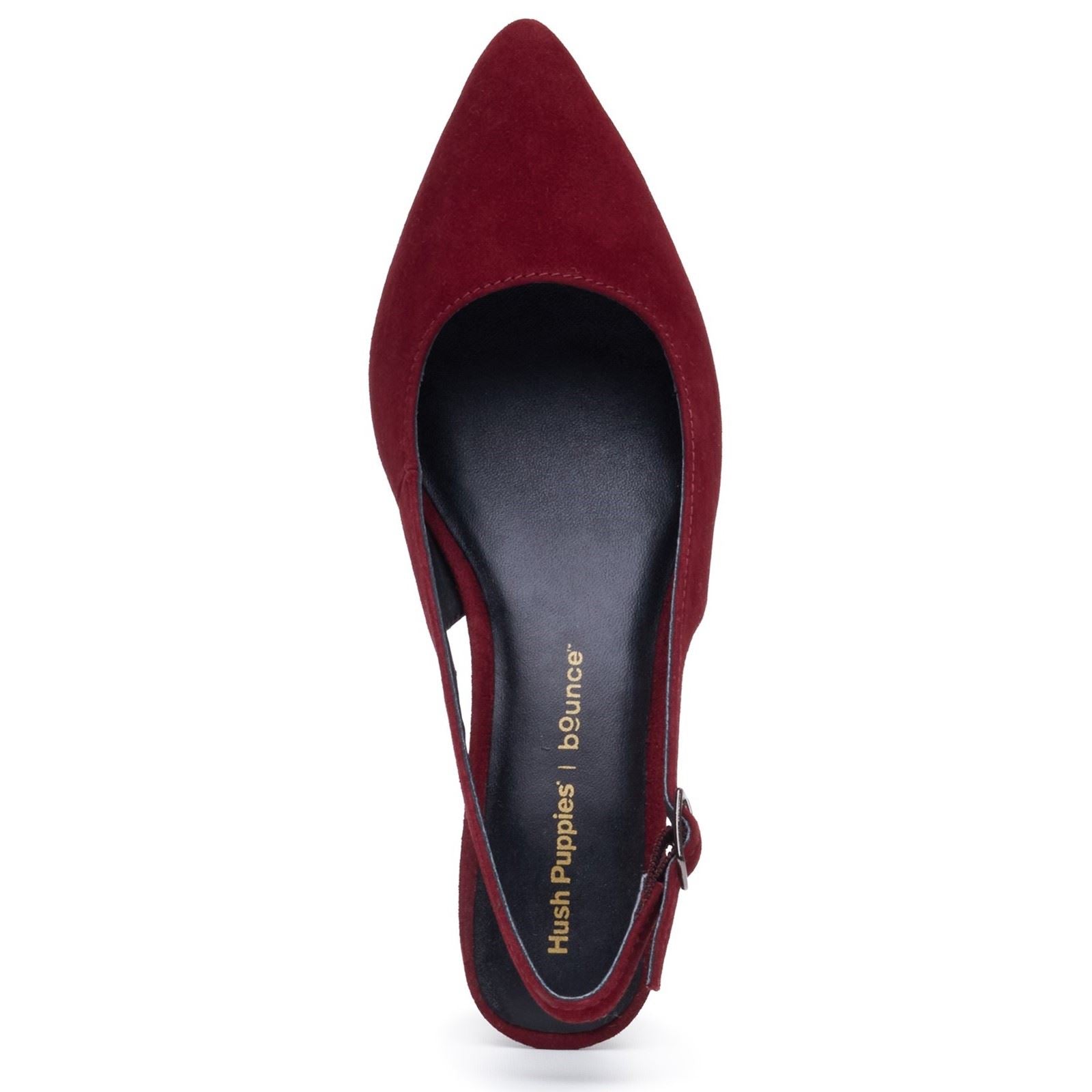 Hush Puppies Nahla Buckle Kitten Heel Women's Bordeaux Pointy Slingback Shoes