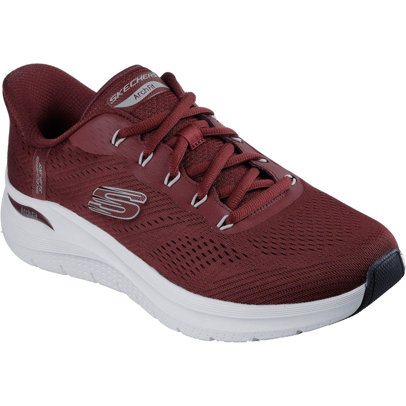 Skechers Arch Fit 2.0 Lestur Textile Men's Burgundy Trainers