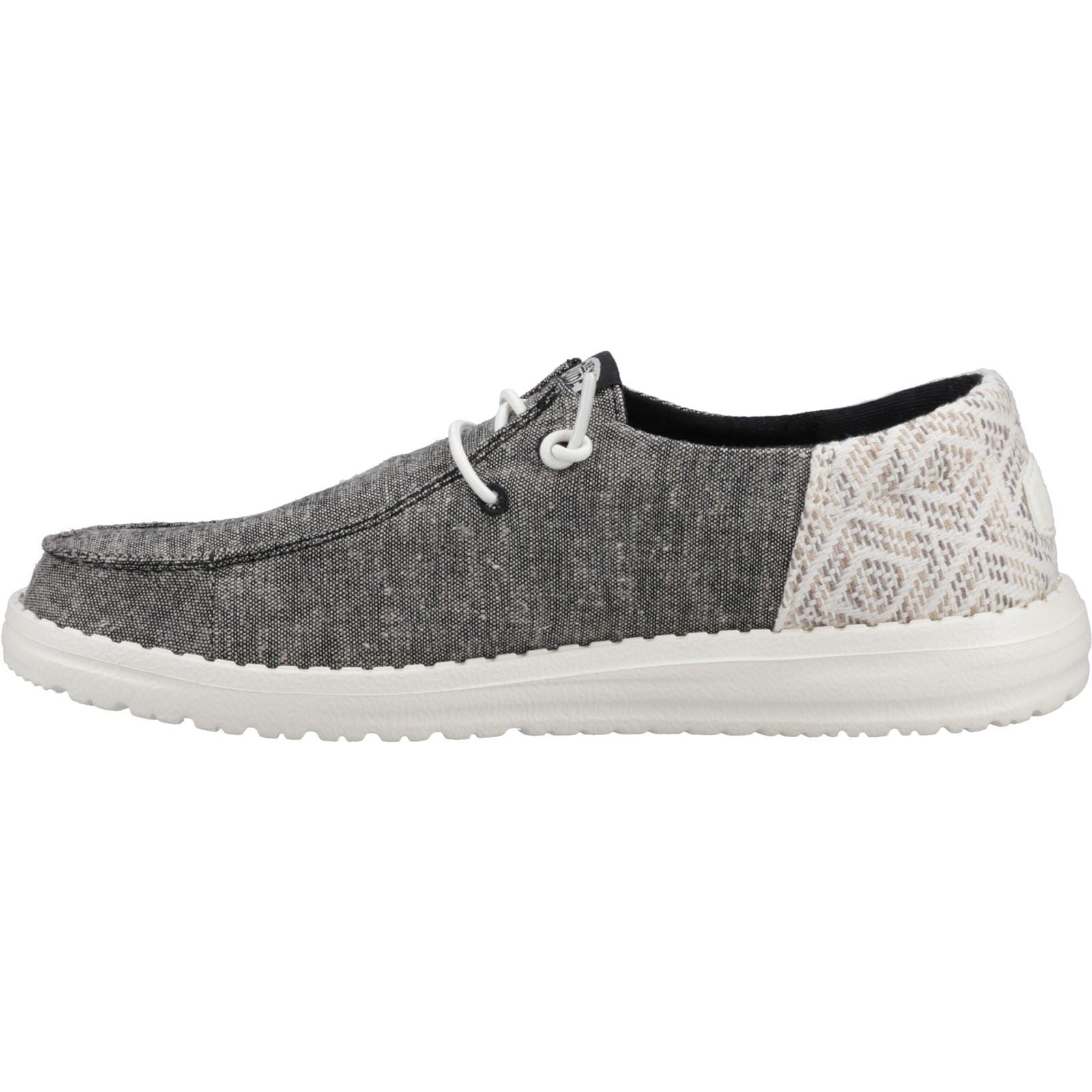 HEYDUDE Wendy Funk Surf Baja Cotton Blend Women's Grey Moccasins Shoes