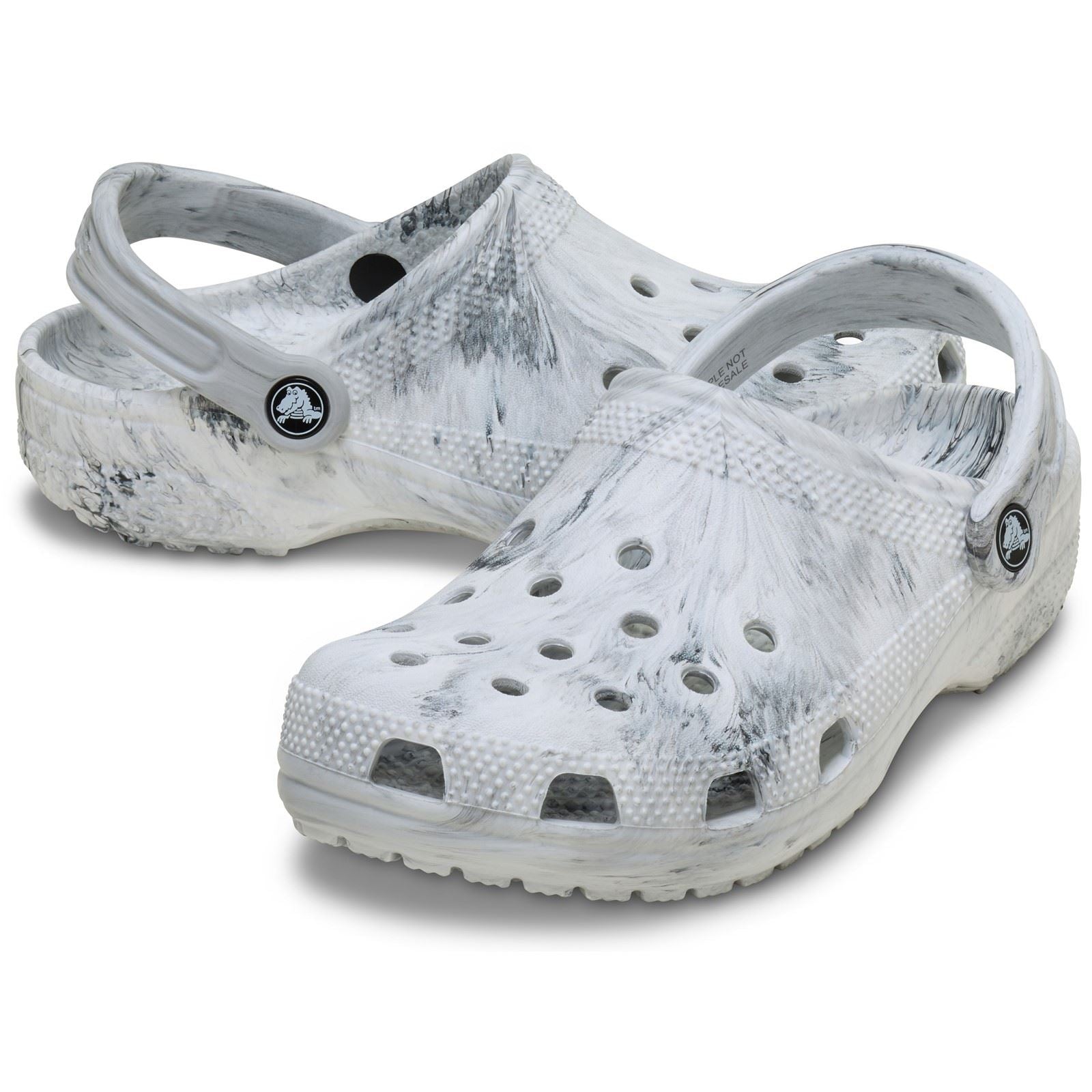 Crocs Classic Marbled Clog Synthetic White/Black Clogs