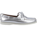 Sperry Authentic 2 Eye Leather Women's Silver Boat Shoes