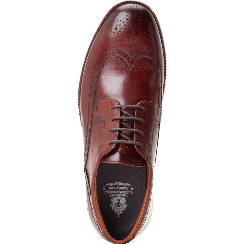 Base London Flight Leather Men's Burnt Brown Brogues Shoes