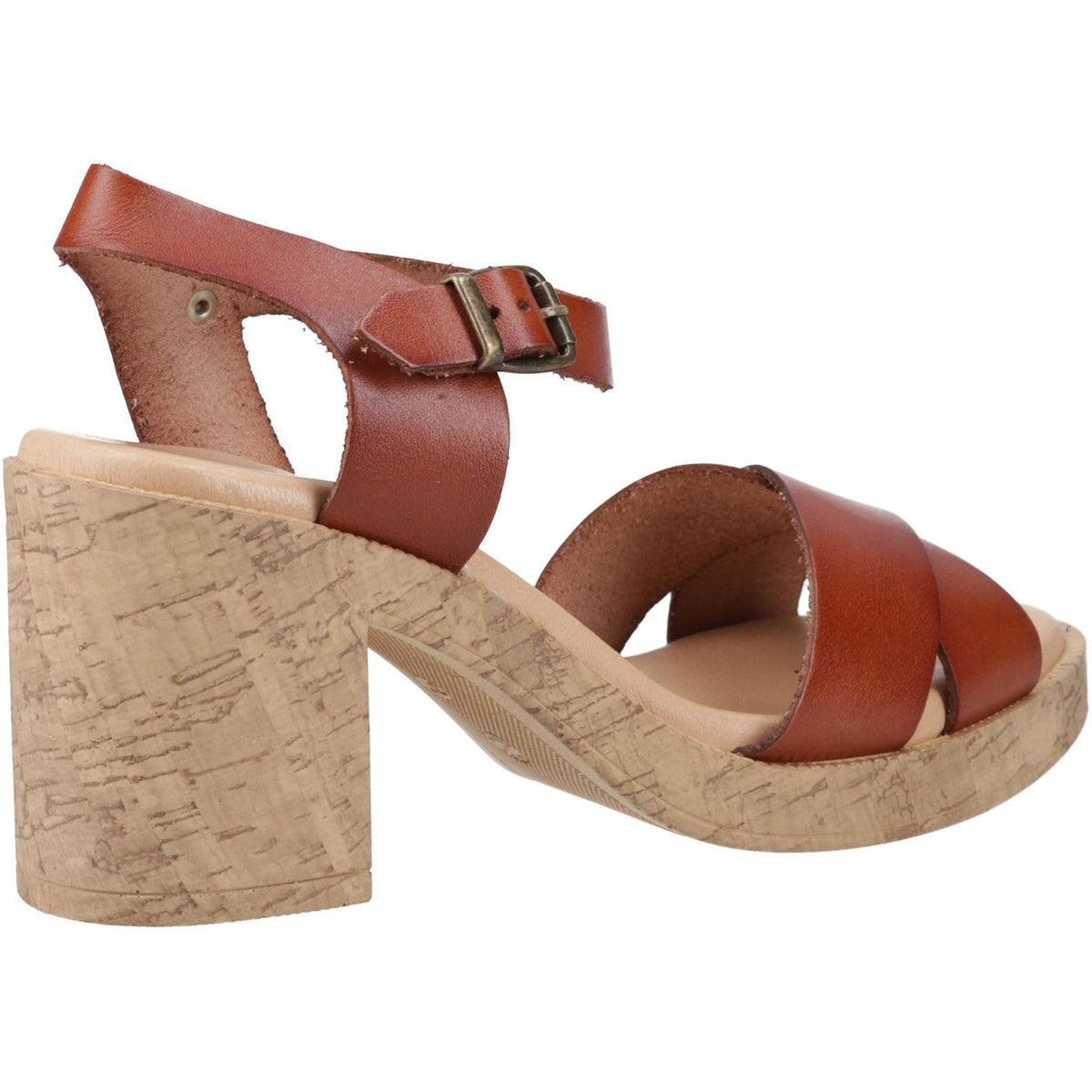 Hush Puppies Georgia Cork Leather Women's Tan Heels