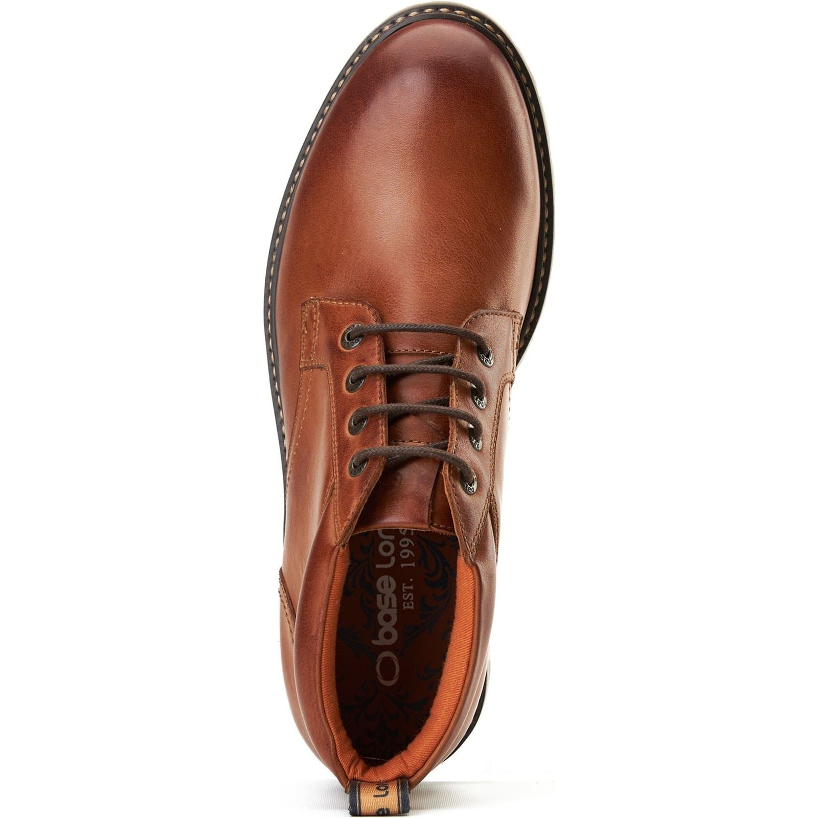 Base London Cobalt Leather Men's Tan Ankle Boots