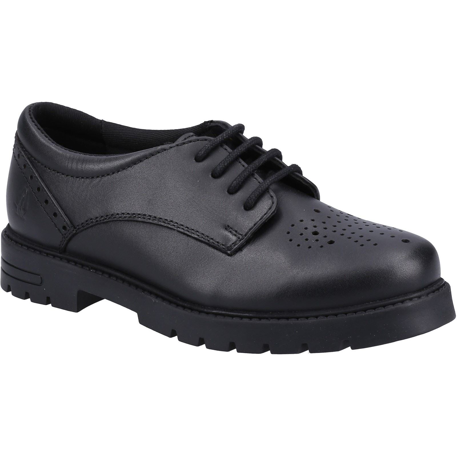Hush Puppies Jayne Lace Up Leather Youth Girl's Black Lace-Up Shoes
