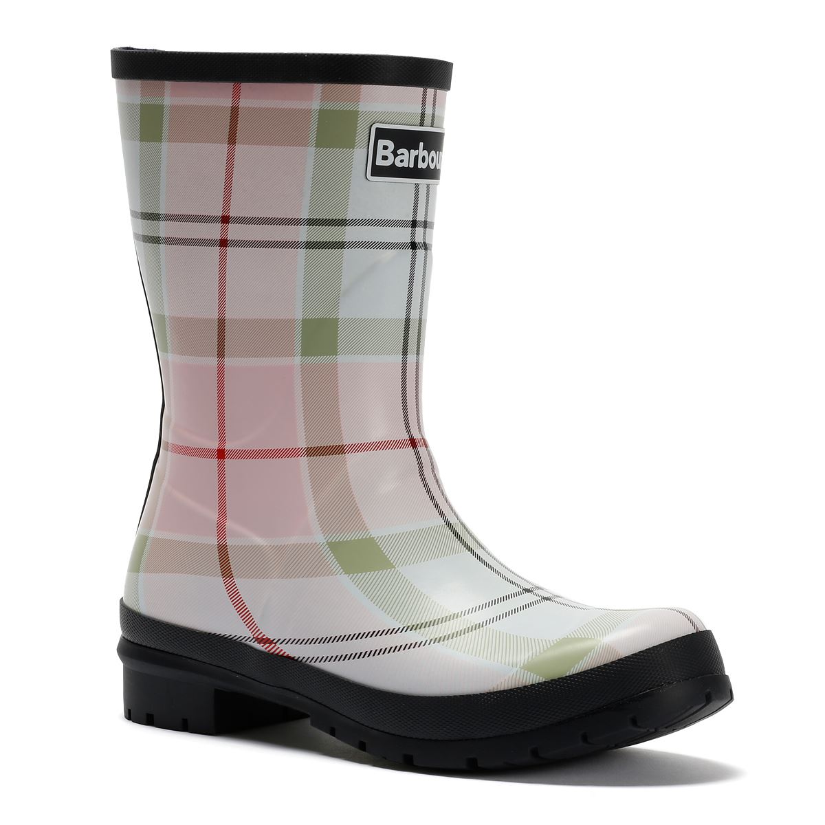 Barbour Banbury Mid Cut Women's Cherry Blossom Tartan Wellington Boots