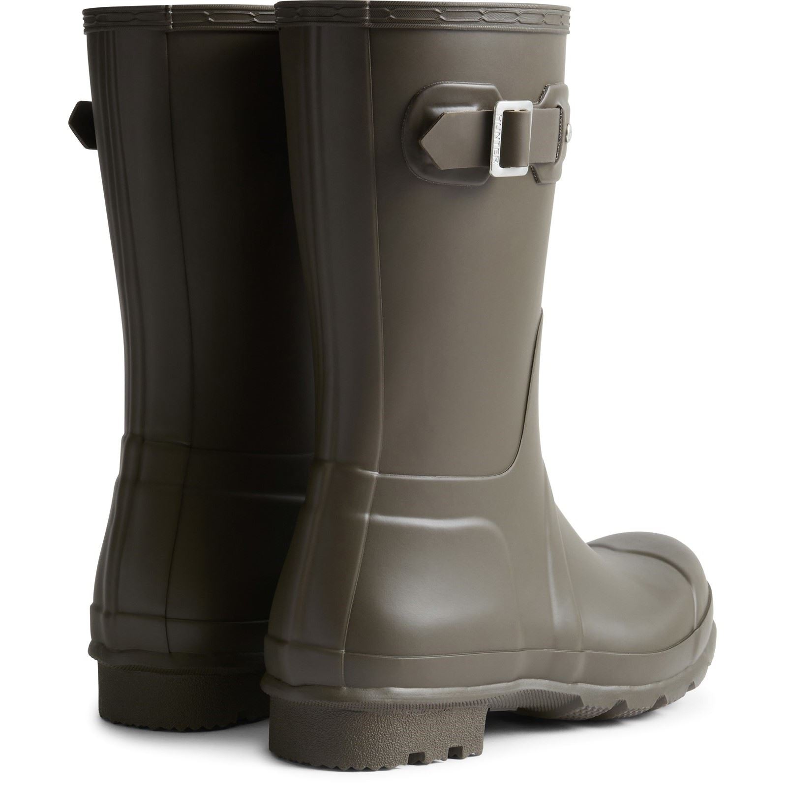 Hunter Original Short Wellington Boots Rubber Men's Chocolate Brown Wellington Boots