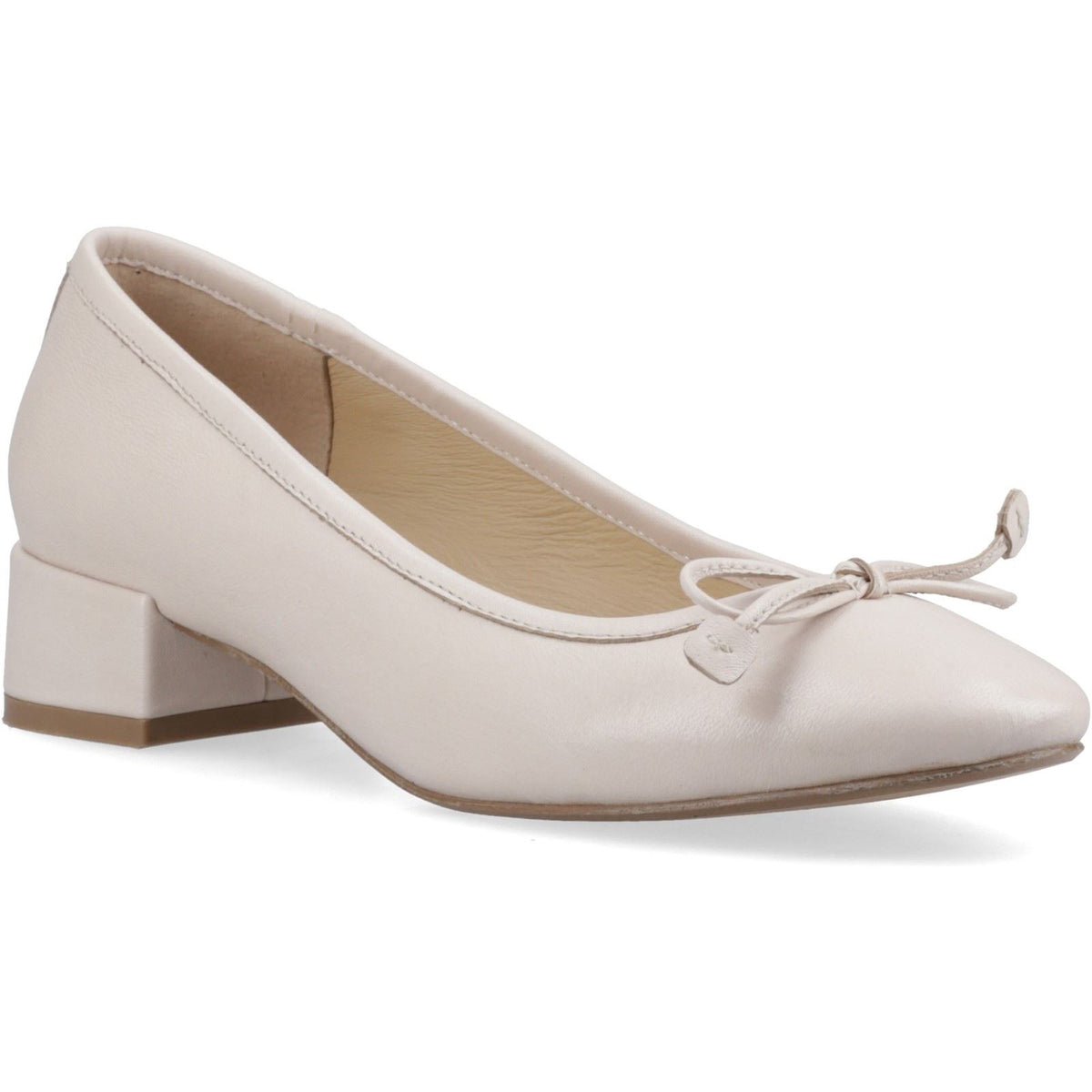 Hush Puppies Silvia Low Heel Sandal Leather Women's Ivory Sandals