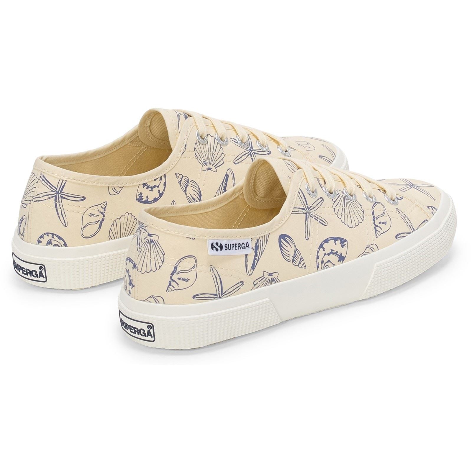 Superga 3750 Seashells Print Cotton Women's Beige Trainers