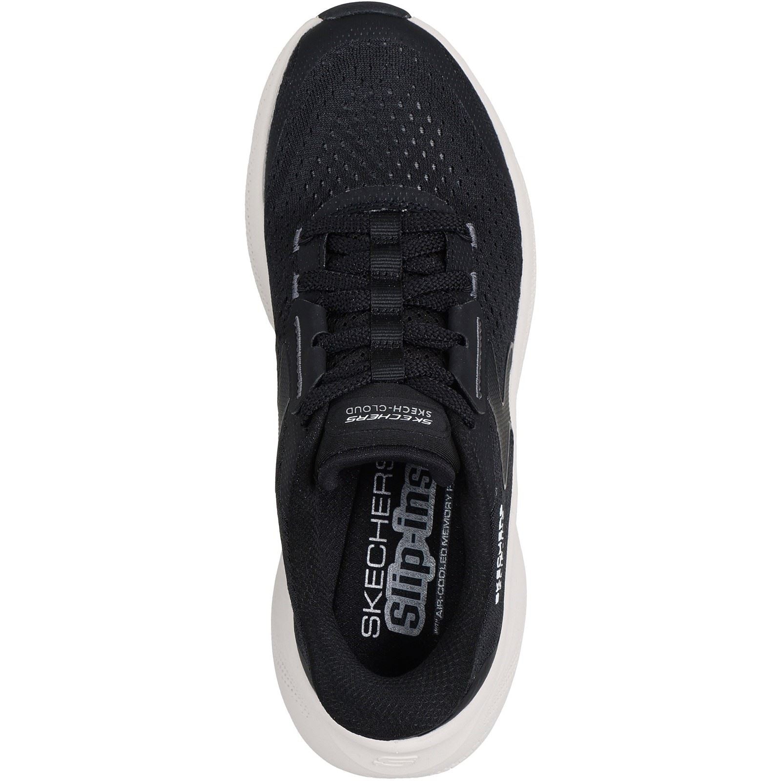 Skechers Skech Cloud Plush Horizon Synthetic Women's Black/White Trainers