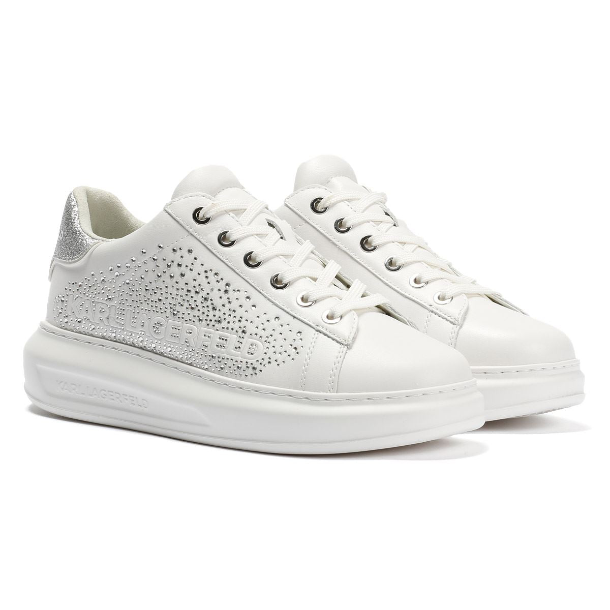Karl Lagerfeld Kapri Konstellation Leather Women's White/Silver Trainers
