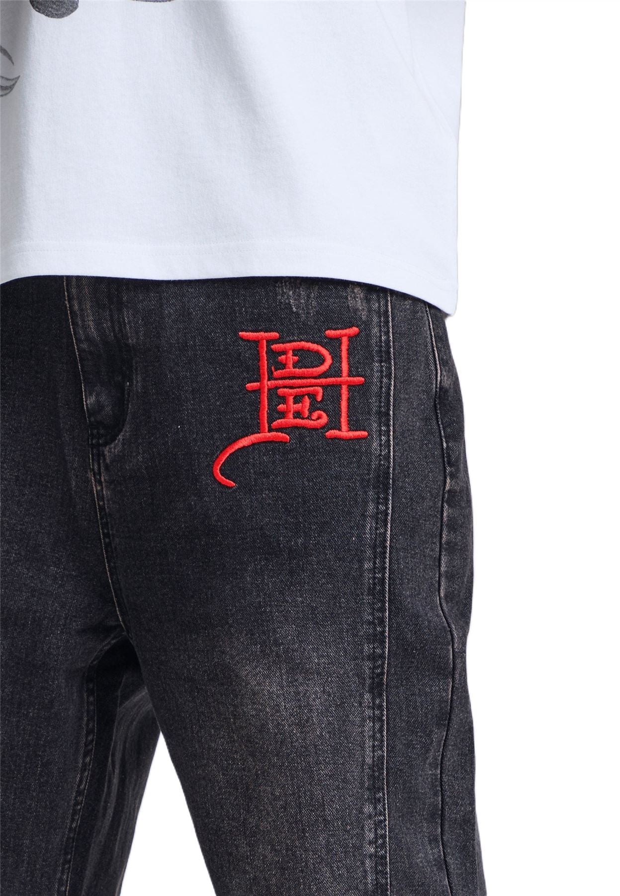 Ed Hardy Serpent Skull Graphic Washed Men's Black Jeans