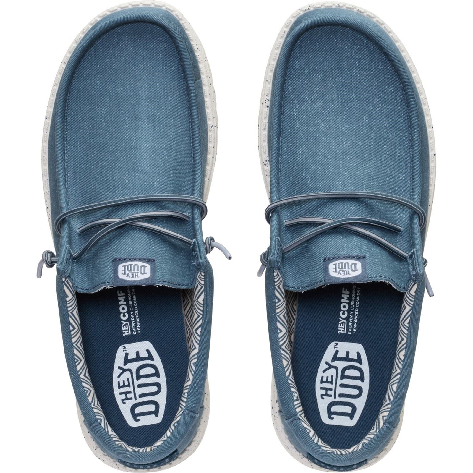 HEYDUDE Wally Stretch Cotton Men's Dark Slate Moccasins Shoes