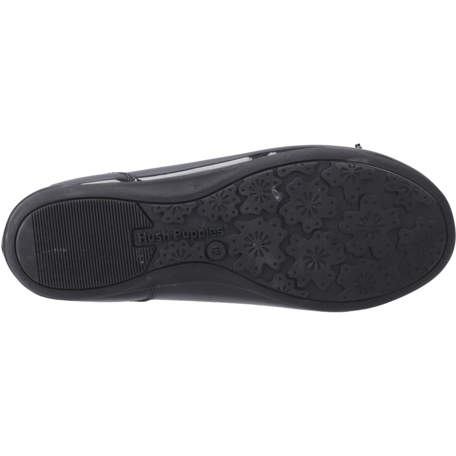Hush Puppies Lillie Ballerina Patent Leather Junior Black Ballet Flats