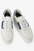 Fred Perry B4 Textured Leather/Suede Men's Porcelain/Blue Trainers