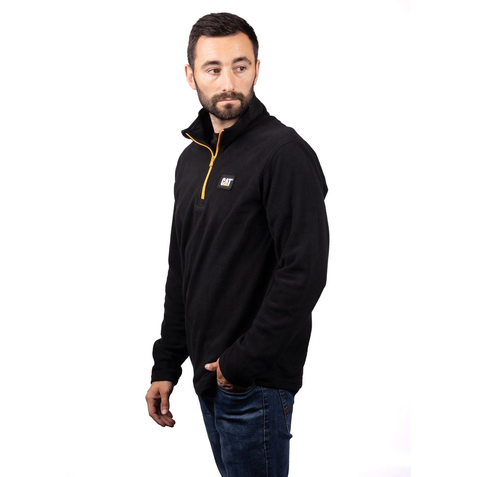Caterpillar Cat Microfleece Quarter Zip Synthetic Men's Black Sweatshirt