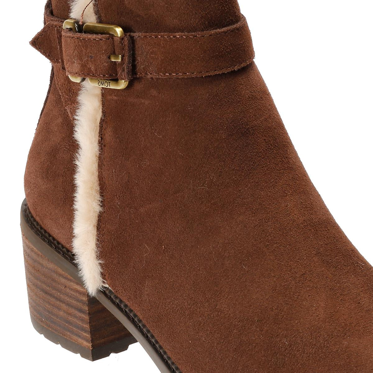 TOMS Hailey Buckle Suede Women's Dark Brown Boots