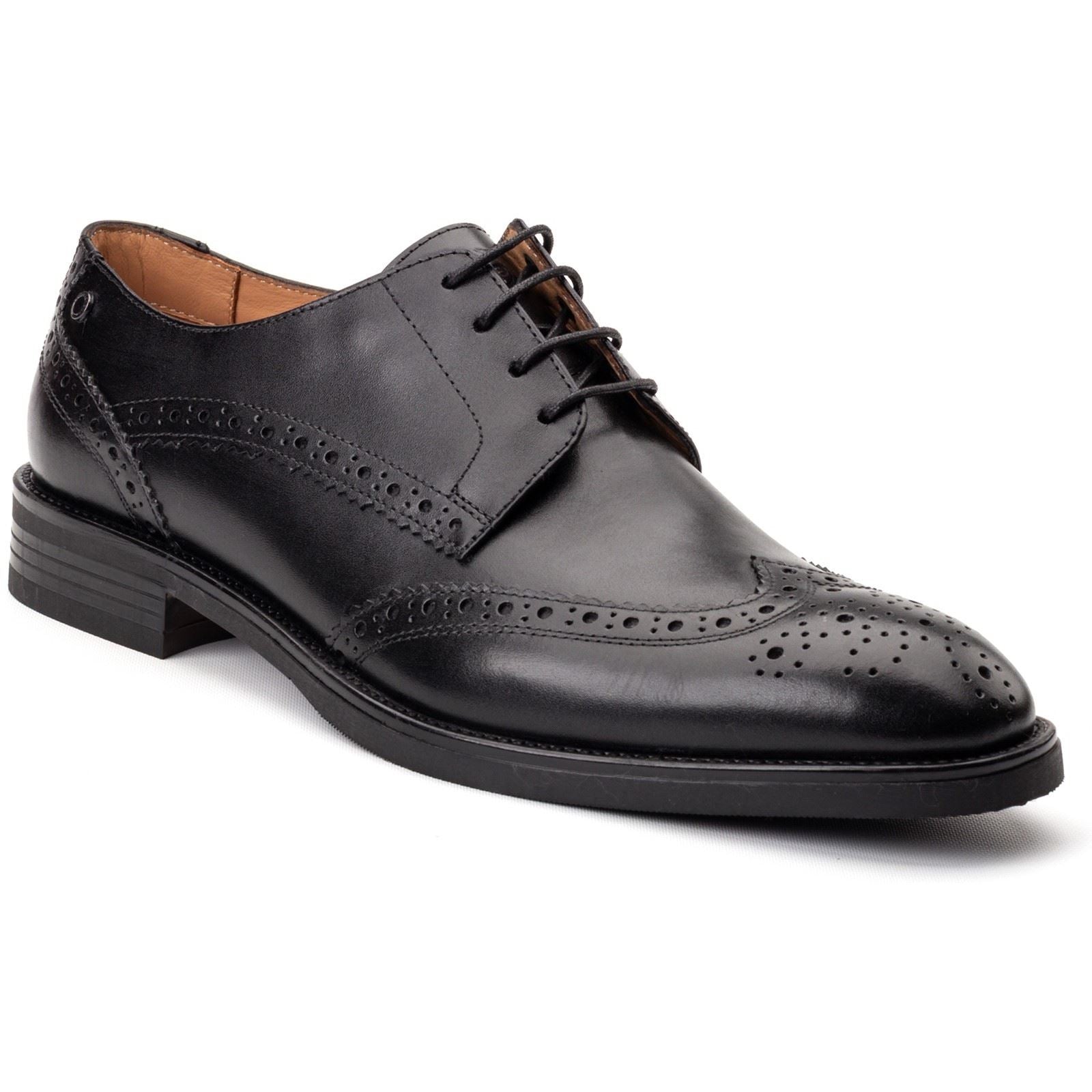 Base London Pocket Leather Men's Black Brogues Shoes