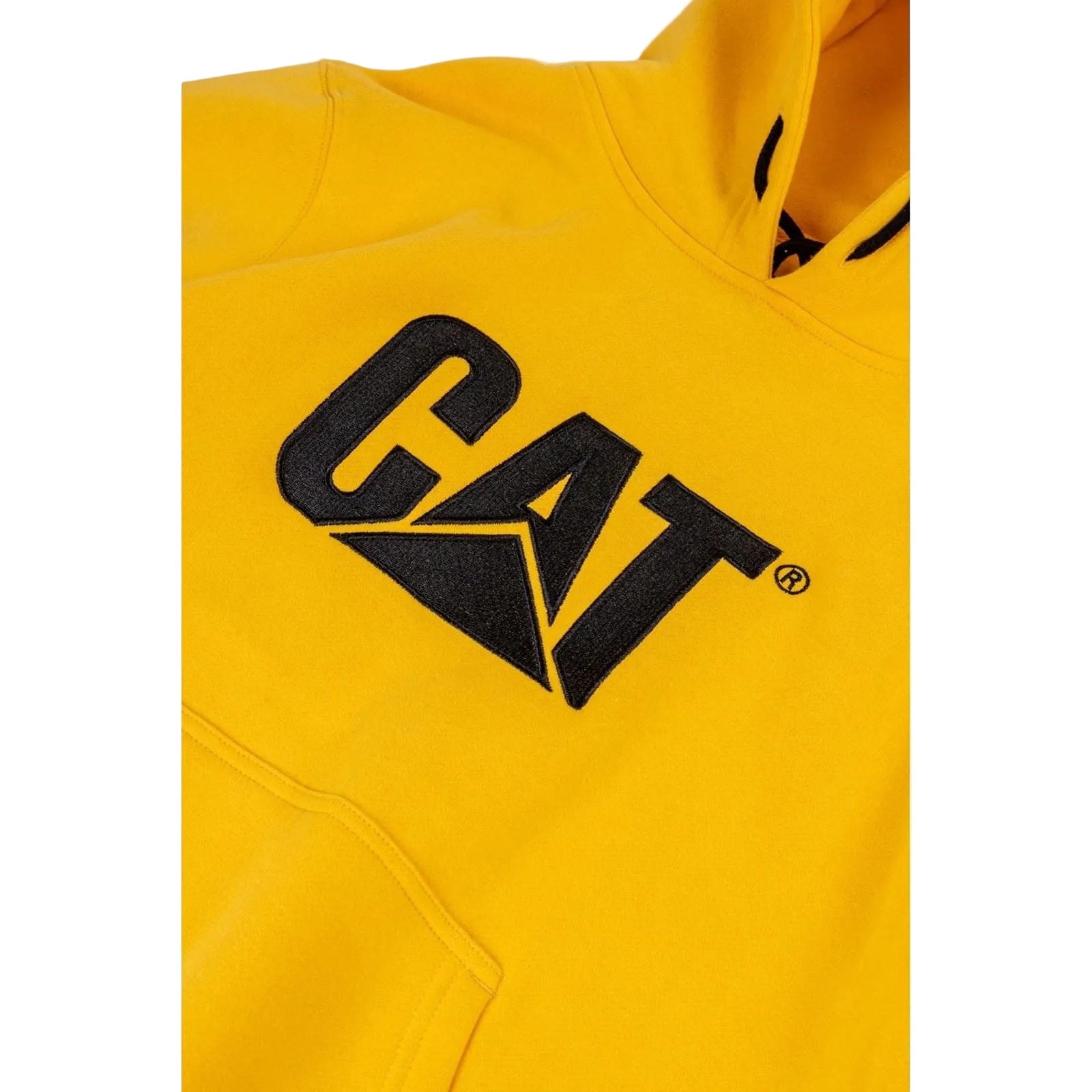 Caterpillar Trademark Cotton Men's Yellow Hooded Sweatshirt