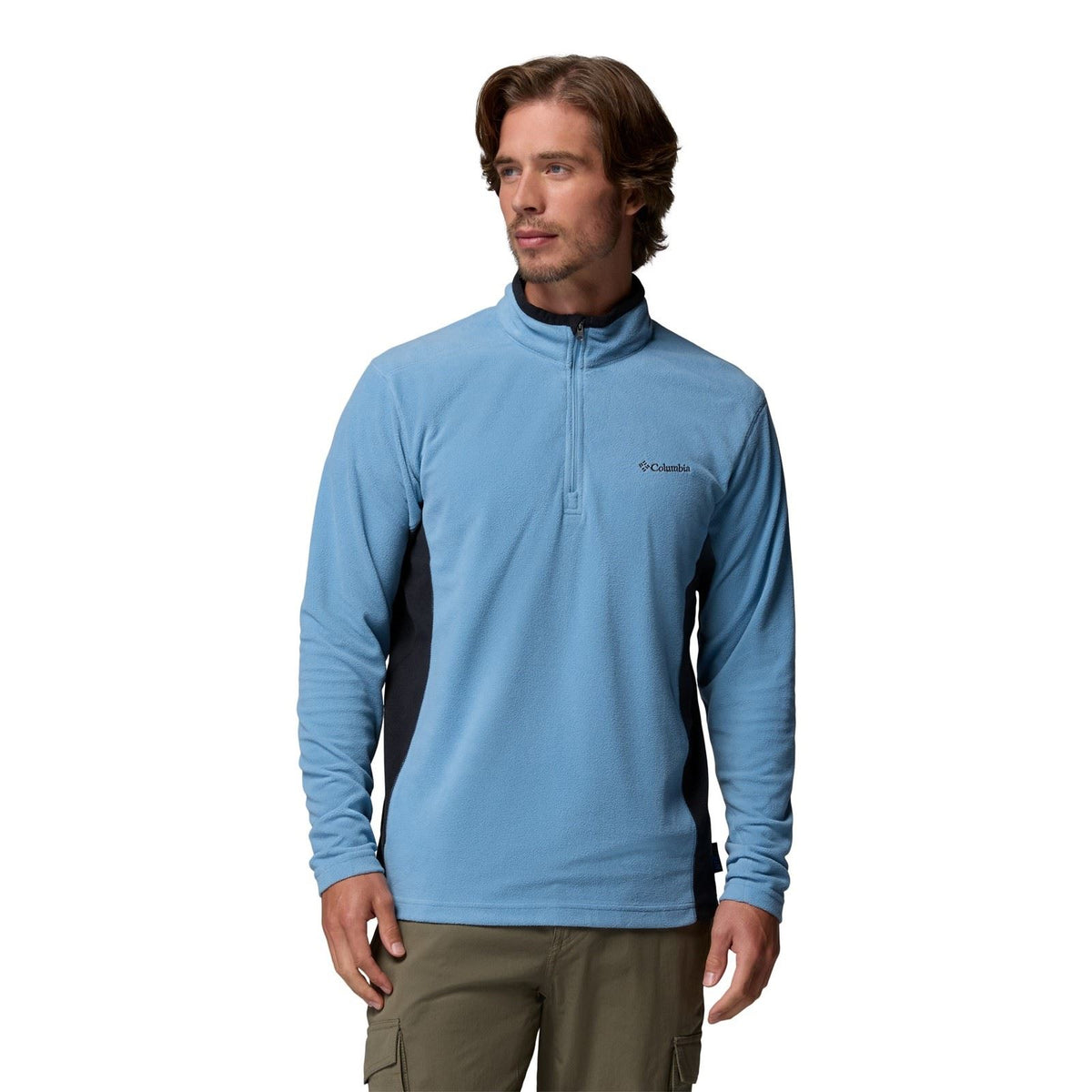 Columbia Klamath Range II Half Zip Polyester Men's Blue Fleece Pullover