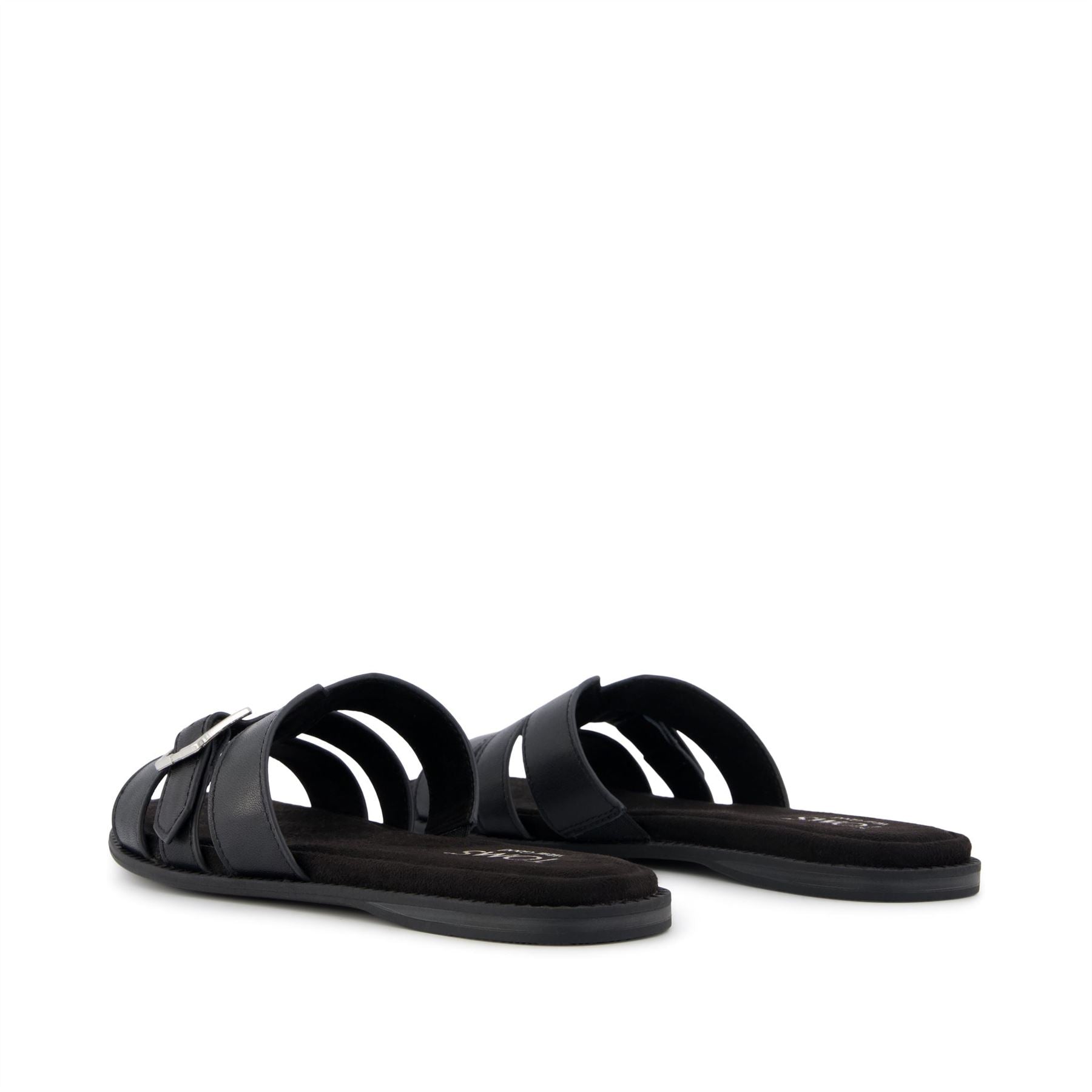 TOMS Sol Mule Leather Women's Black Sandals
