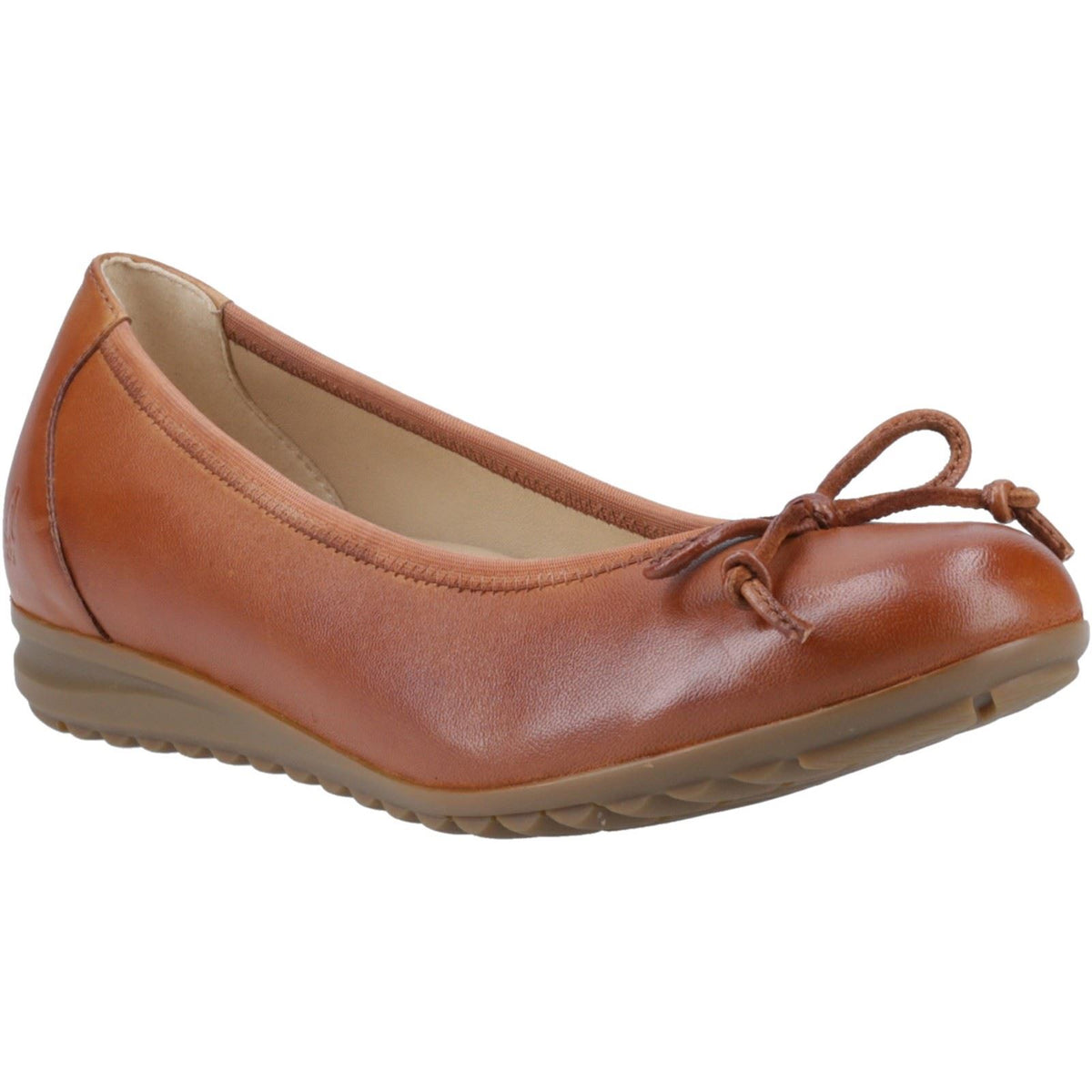 Hush Puppies Lucille Leather Women's Tan Flats