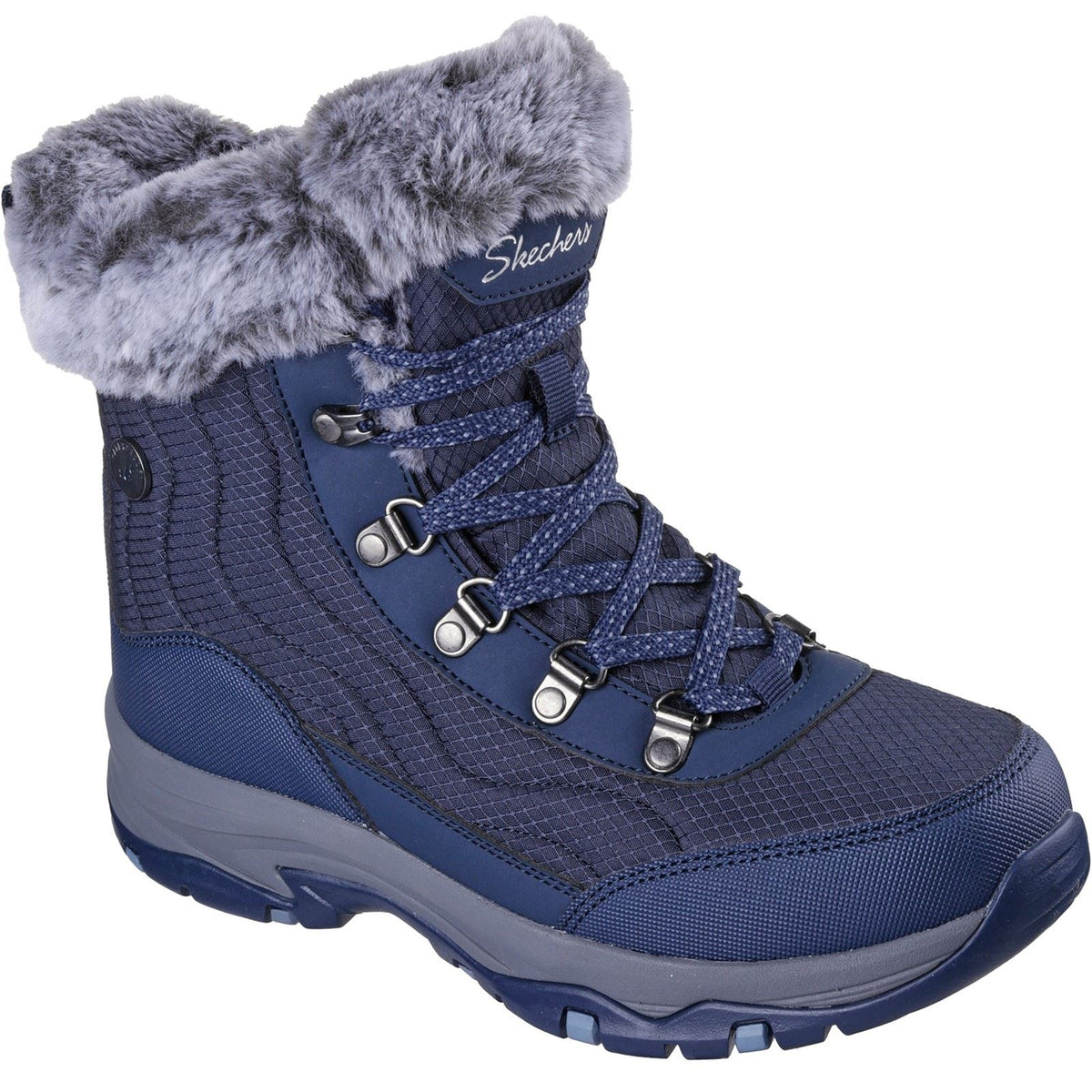 Skechers Trego Stormie Women's Navy Winter Ankle Boots