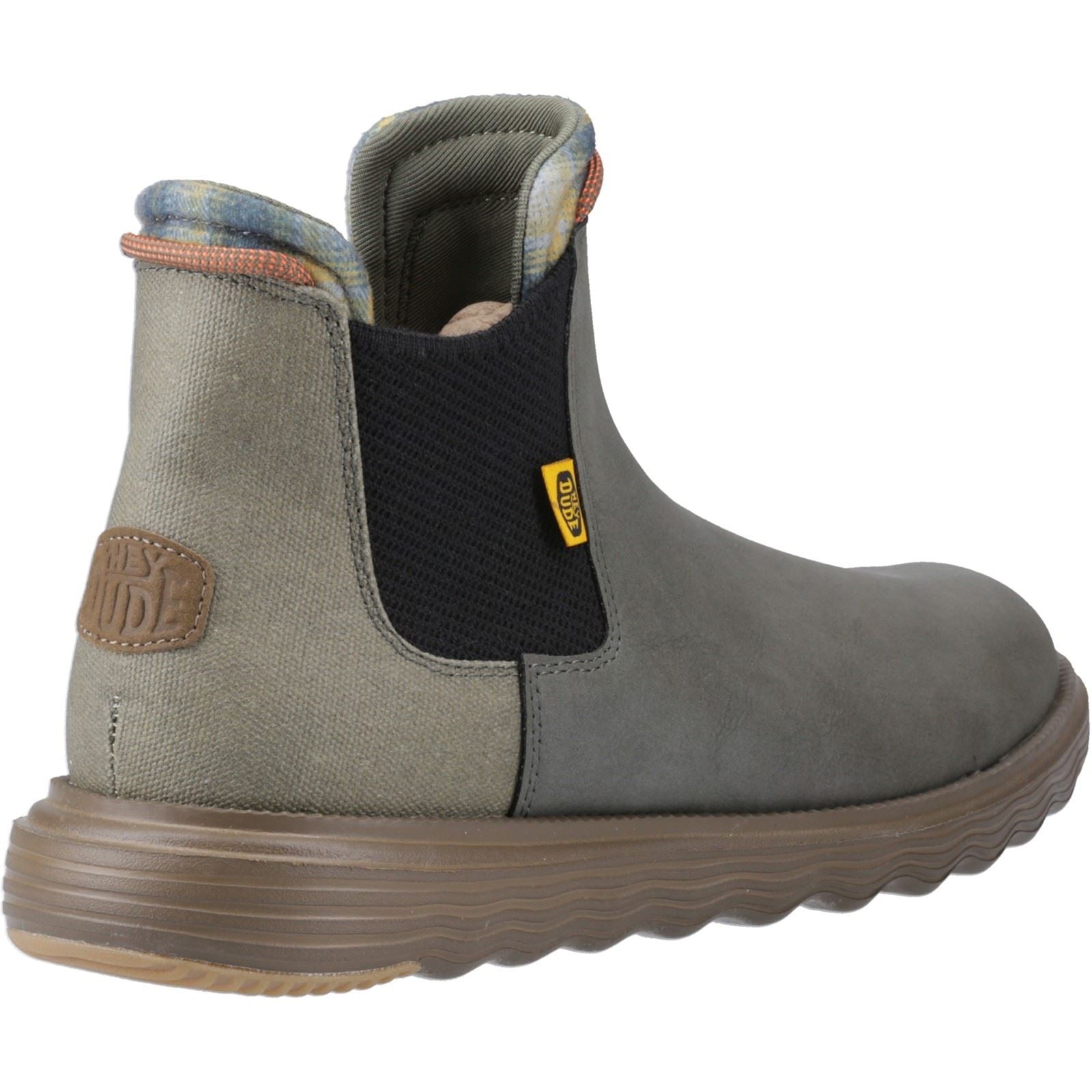 HEYDUDE Branson Classic Synthetic Men's Dark Olive/Espresso Boots