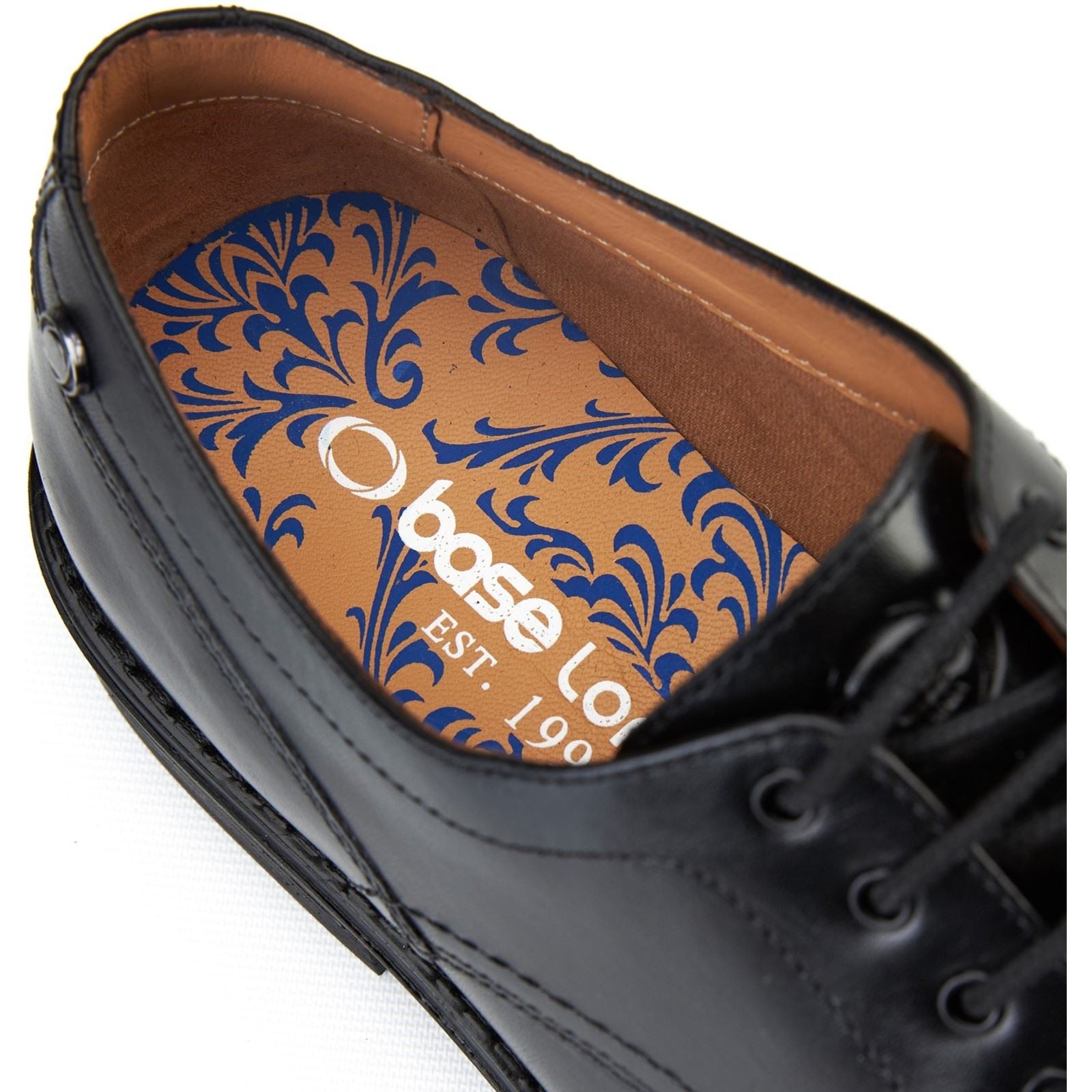 Base London Durham Leather Men's Black Lace-Up Shoes