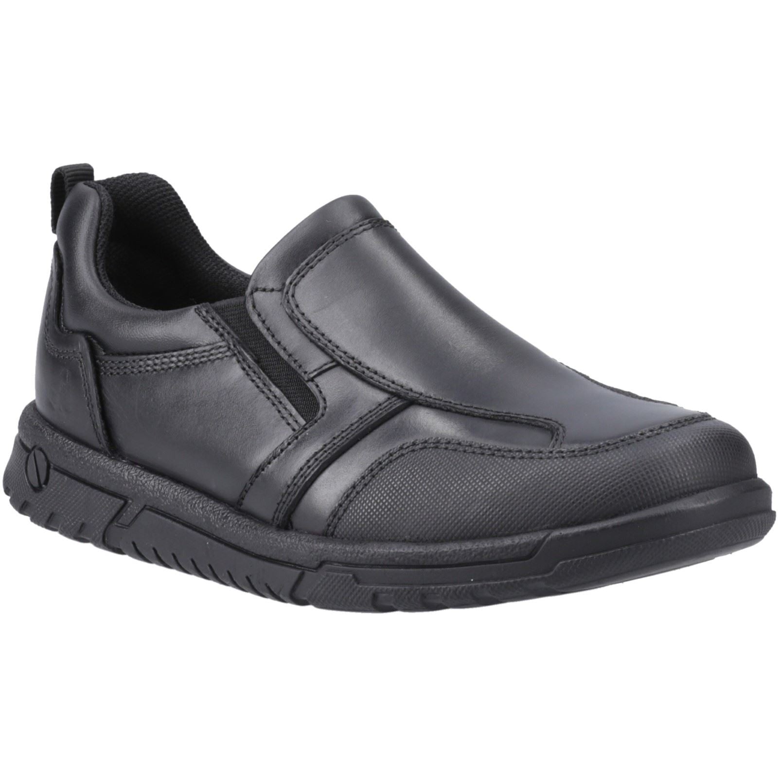 Hush Puppies Sergio Leather Junior Black Loafers