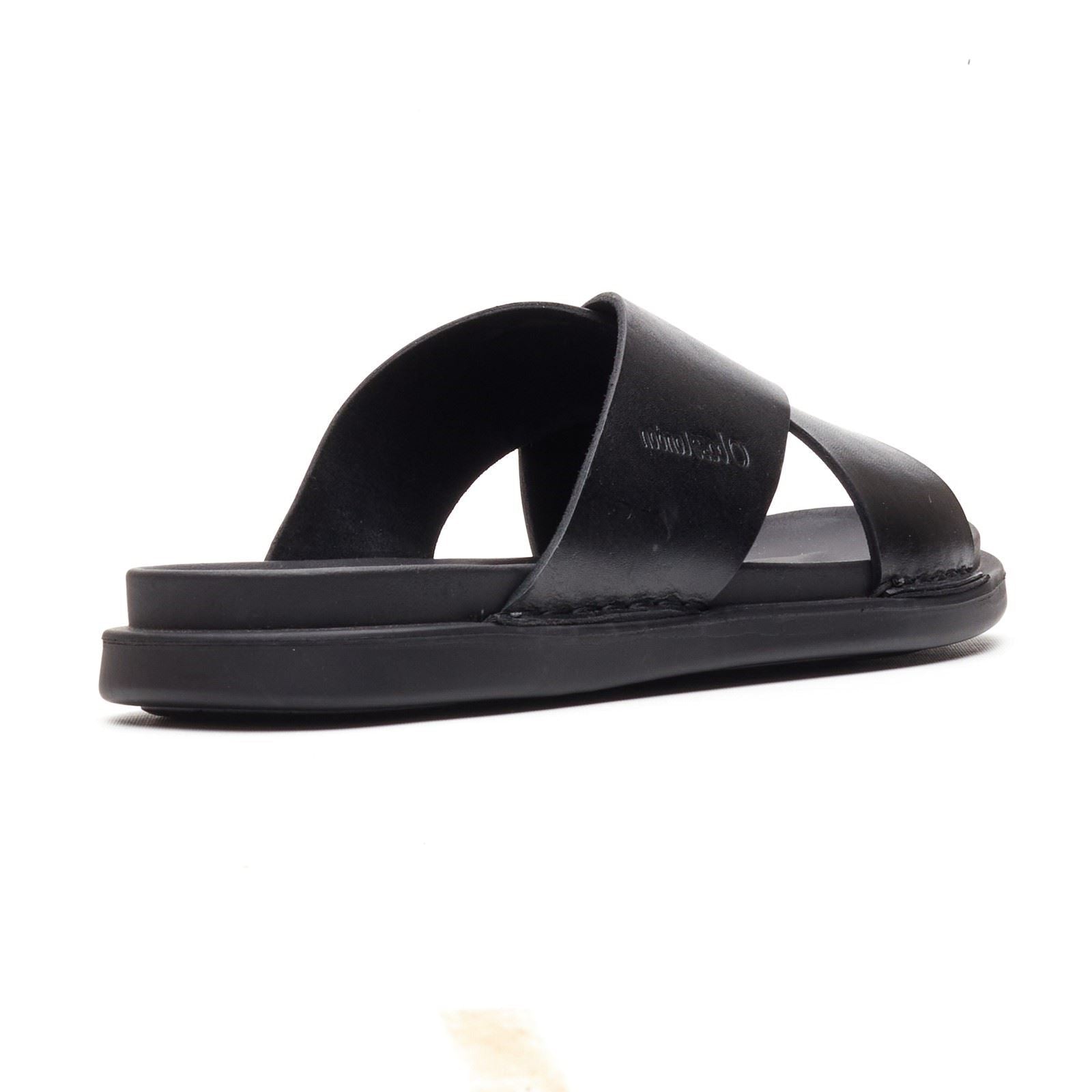 Base London Drift Leather Men's Black Sandals
