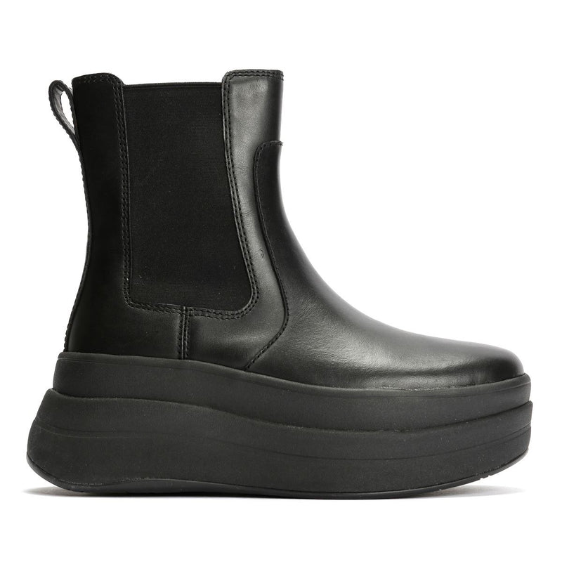 FitFlop F-Mode Leather Women's Black Boots