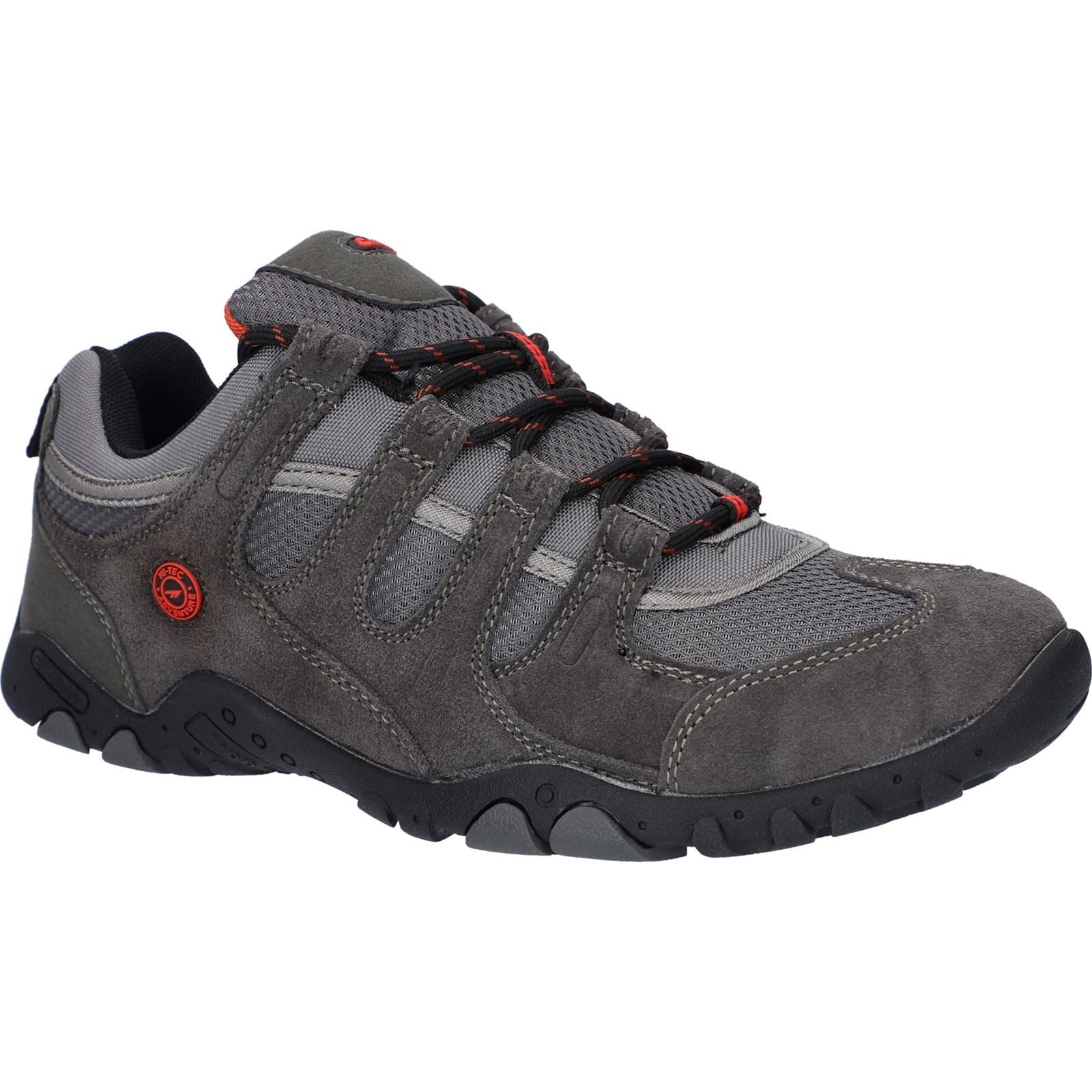 Hi-Tec Quadra II Suede Men's Charcoal/Zingy Red Hiking Boots