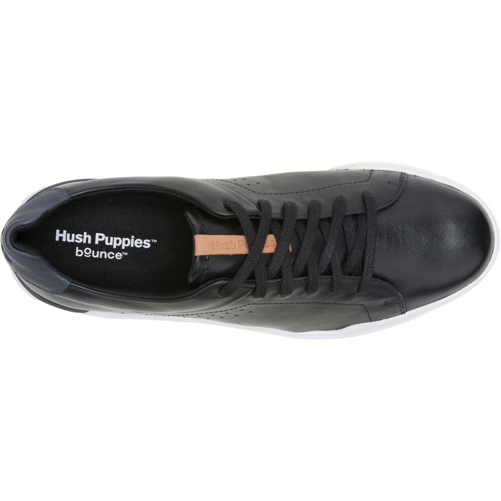 Hush Puppies Wes Leather Men's Black Trainers