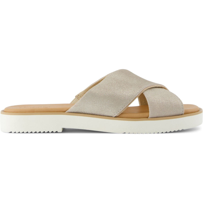 TOMS Mae Crossover Leather Women's Champagne Sandals