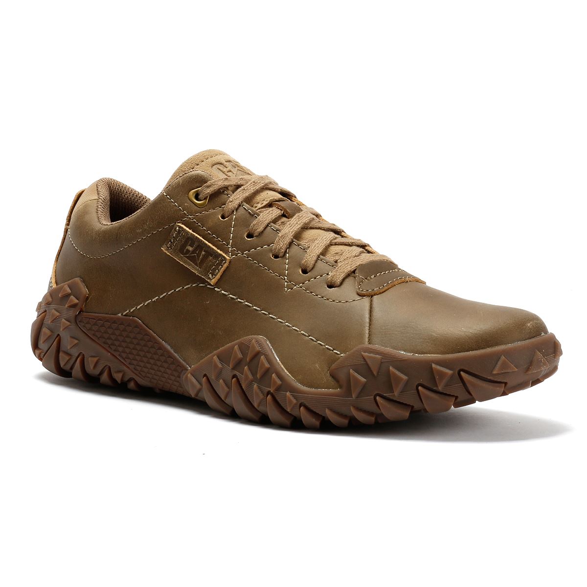 Caterpillar Gridlock Lo Full Grain Leather Men's Beaned Brown Lace-Up Shoes
