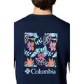 Columbia North Cascades Short Sleeve Tee Cotton Men's Blue Short Sleeve T-Shirts
