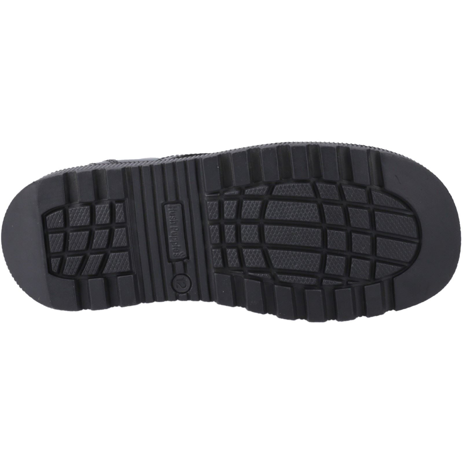 Hush Puppies Keeley Patent Leather Junior Black Lace-Up Shoes