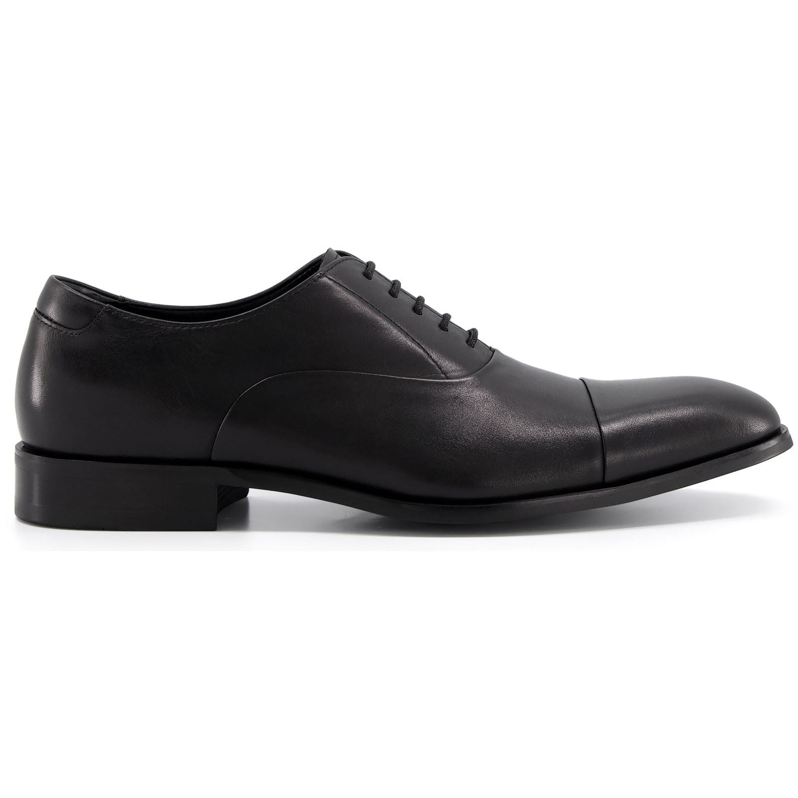 Dune Secrecy Leather Men's Black Oxford Shoes