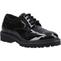 Hush Puppies Gabi Lace Up Patent Leather Junior Black Brogues