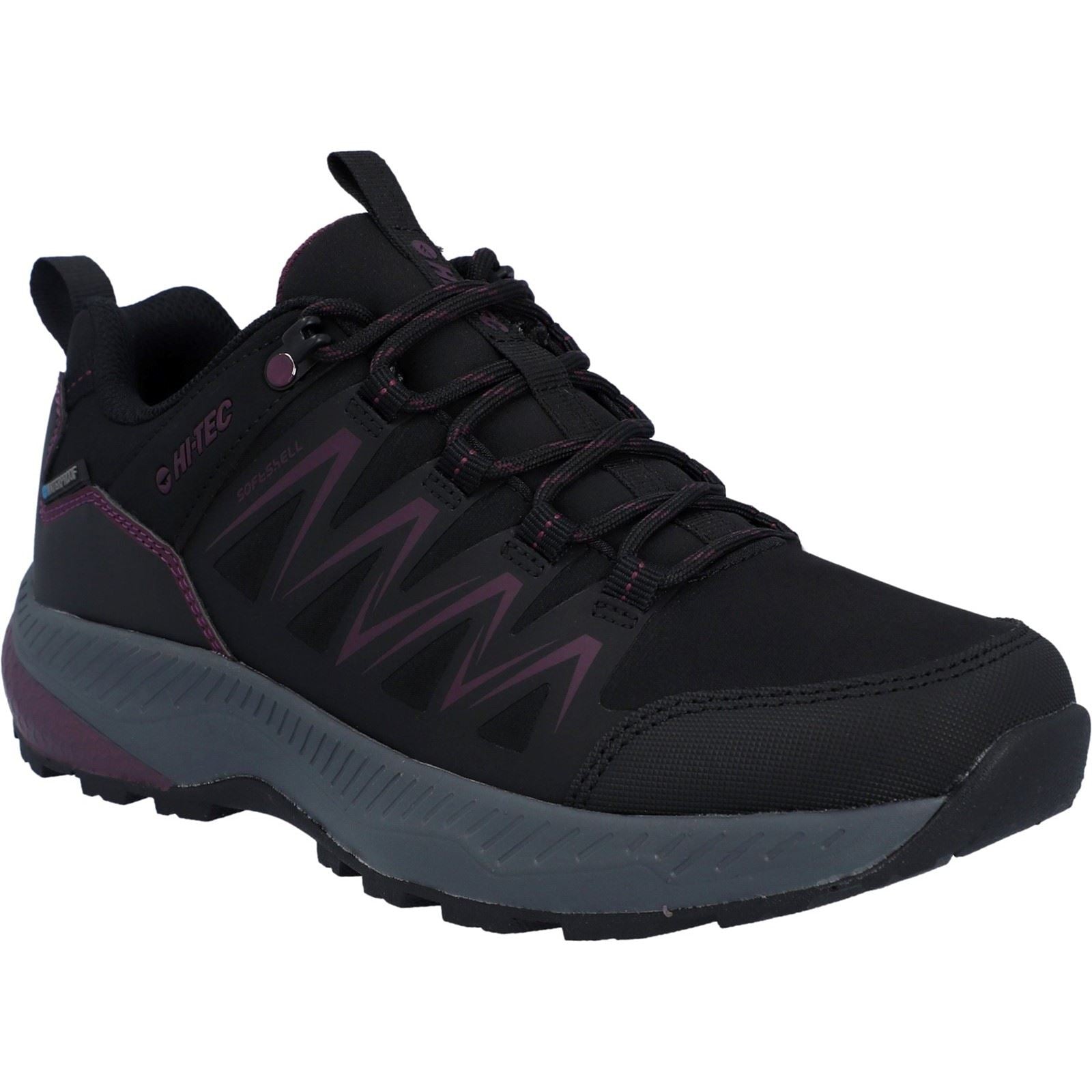 Hi-Tec Stealth Low Womens Synthetic Women's Black/Purple Hiking Boots